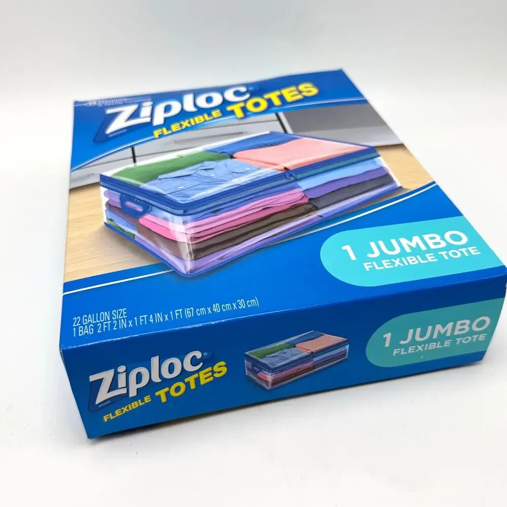 Ziploc Flexible Tote Jumbo 22 Gallon Storage Bag Organization Space Saver